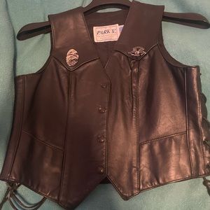 Small motorcycle genuine leather vest